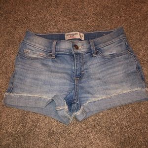 Girls Abercrombie Light Wash Denim Shorts